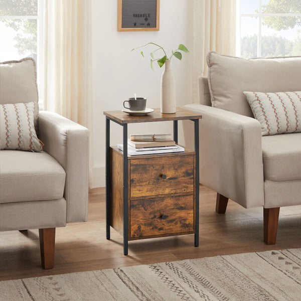 Table Chevet Métal Bois