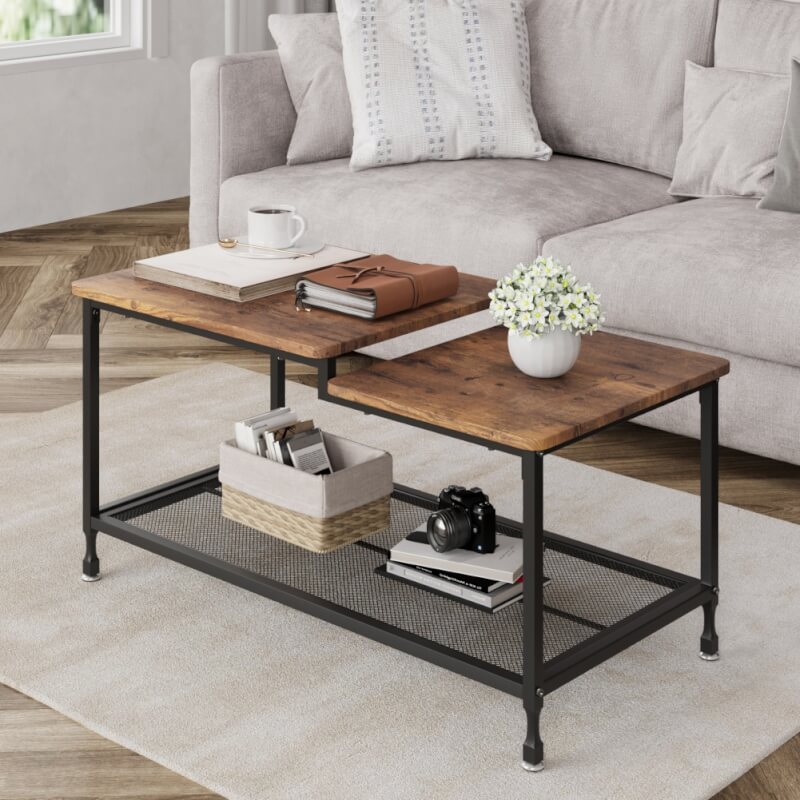 Table Basse Style Industriel Métal – Bois et Métal